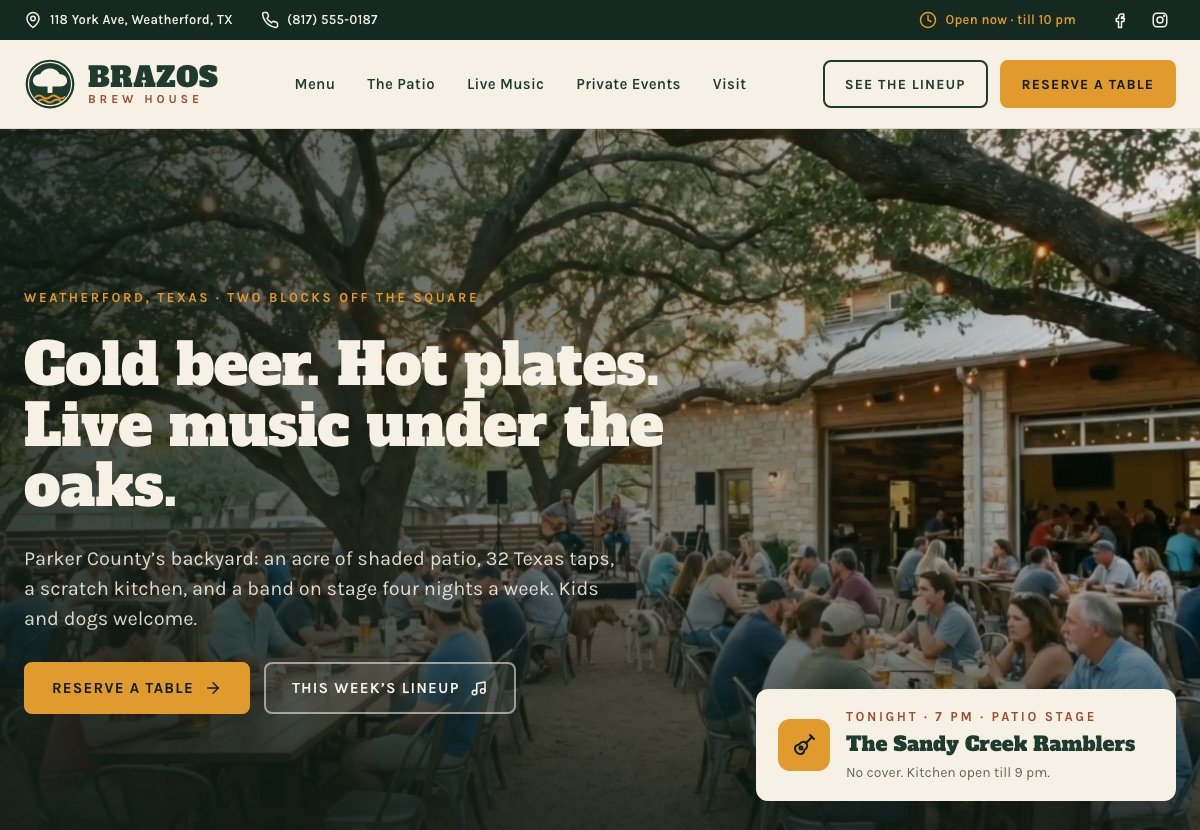 Brazos Brew House website