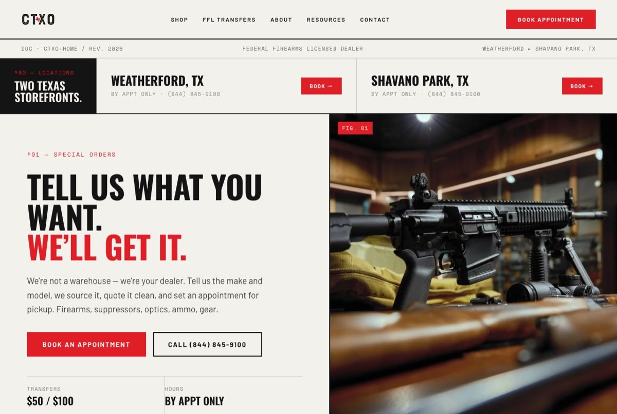 Central Texas Outfitters website